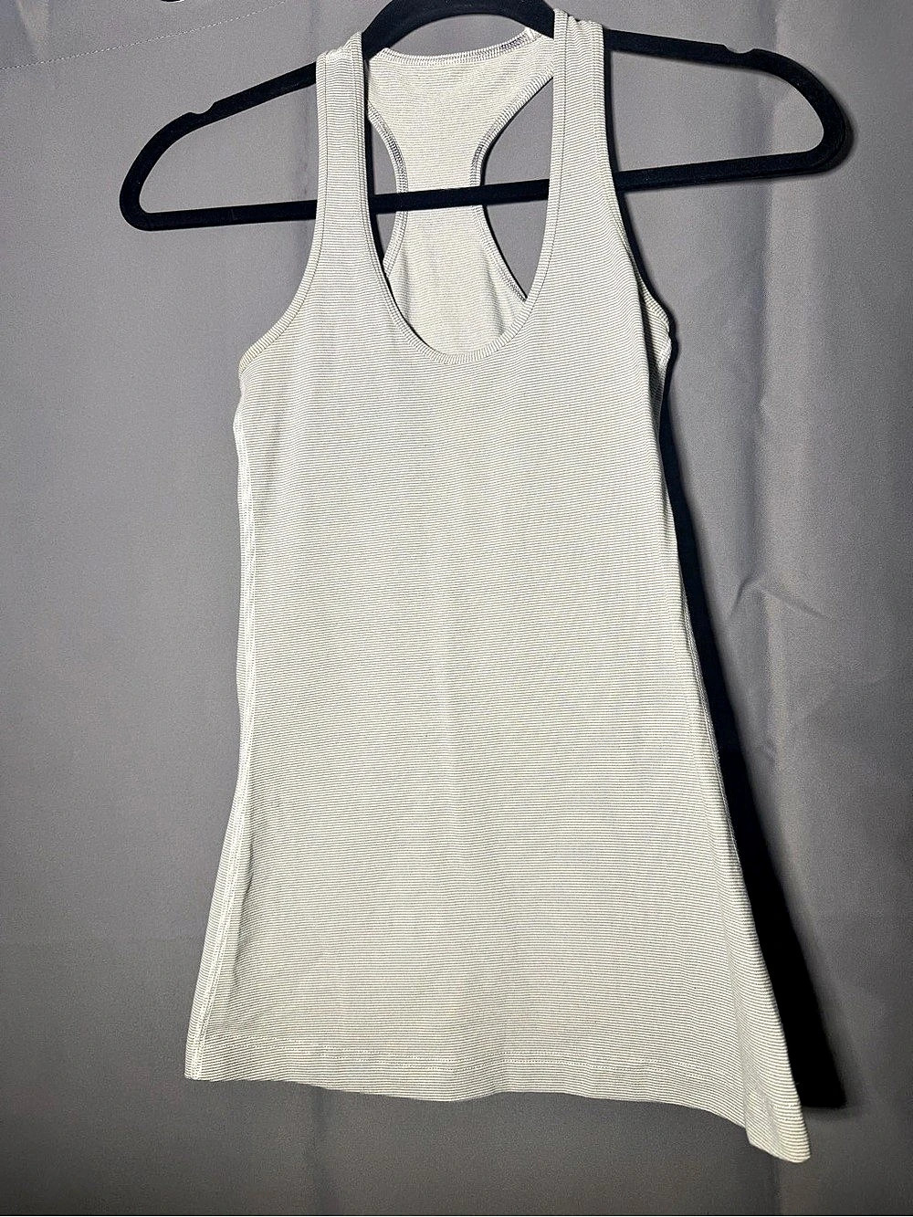 lululemon Cool Racerback Tank White Gray stripes